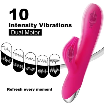 10 Prędkość Potężny Wibrator Królik Wibrator G Garnek USB Akumulator Stymulacja Łechtaczki Masaż Dildo Dla Dorosłych Sex Zabawki Dla Kobiet