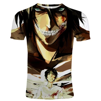 2021 Nowy Atak na Tytana 3D Drukowane t-shirt Mężczyźni Kobiety Anime Styl Uliczny Odzież Cosplay Koszulka Sport na co dzień Hip-Hop t-Shirt Unisex