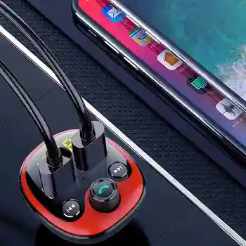 3.1 A Bluetooth-kompatybilny 5.0 Samochodowy Bezprzewodowy Nadajnik FM Adapter Ładowarka Odtwarzacz Muzyczny Dla Samochodu Double USB H6O2