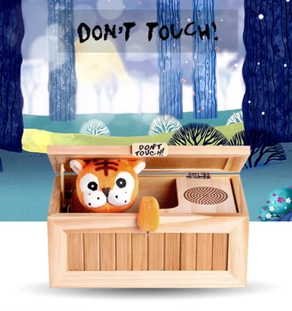 Drewniana Bezużyteczna Skrzynia Bezużyteczna Maszyna Mały Tygrys Wyciągnął Rękę Wyłącz Pudełko Fidget Zabawki Dla Dorosłych Prezent Dla Dzieci Zabawki Dla Dzieci