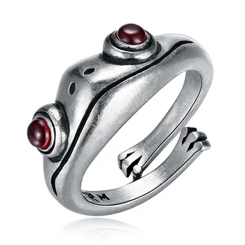 Retro Żaba Zwierząt Pierścienie Dla Kobiet Lady Bezbarwny Otwieranie Regulowany Pierścień Moda Otwarte Pierścień Partii Biżuteria Prezenty