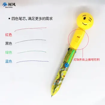 Studenckie długopis creative expression pack długopis smiley face pen długopis 6 wyrażeń 4 kolory z podświetleniem