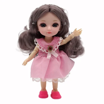 Zabawki Dla Dziewczyn Moda Kawaii Baby Doll Z Grzebieniem Zestaw 16 Cm 1/12 BJD Ruchomy Staw Doll Makeover Księżniczka Ubierz DIY Zabawka