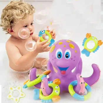 Zabawki Do Kąpieli Pływający Ośmiornica Wanna Zestaw Gier Zabawka Dla Dzieci Dzieci Dzieci Dzieci 5 Pierścieni Uczyć Się Grać FunInteractive Zabawki