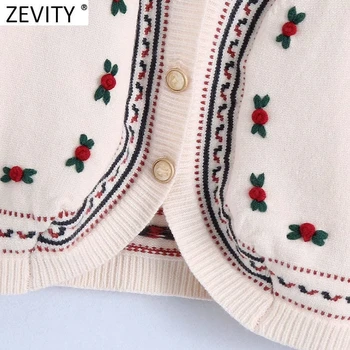 Zevity Women Vintage Hand Made Crochet Dekoracje Casual Zabudowa Kamizelka Kurtka Lady V Neck bez rękawów Kamizelka Topy SW705